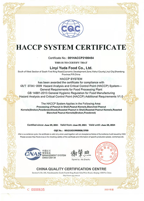 HACCP certification